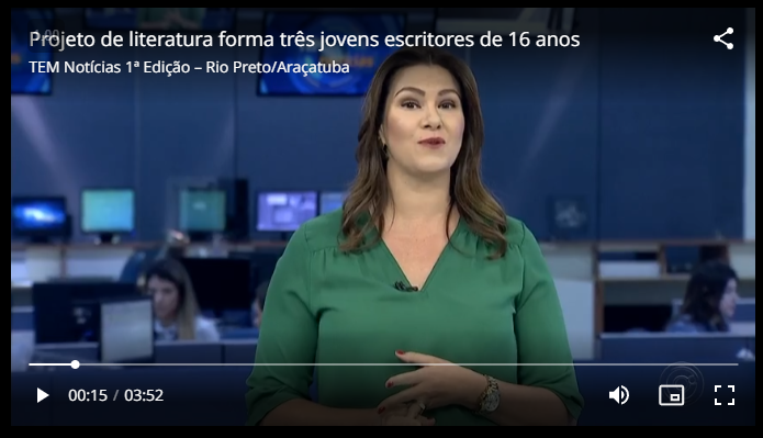 REPORTAGEM TV TEM-PROJETO JOVEM ESCRITOR ARAÇATUBA SP